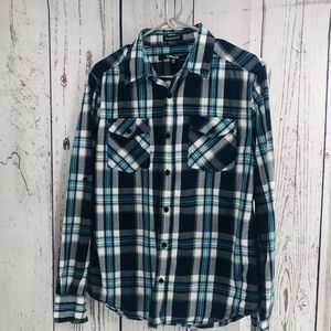 Young Men’s long sleeve button-down shirt blue